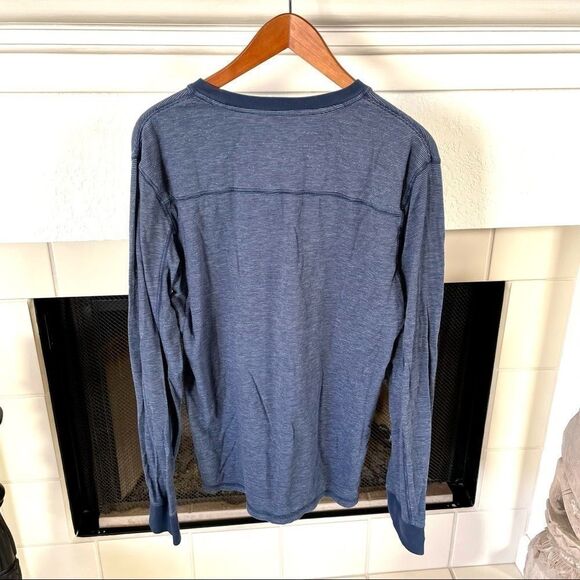 7 for Mankind Men’s blue stripe long sleeved shirt - Picture 2 of 6